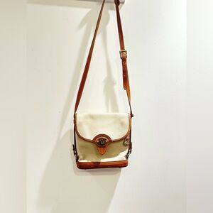 Cream and tan DOONEY AND BOURKE leather shoulder bag
